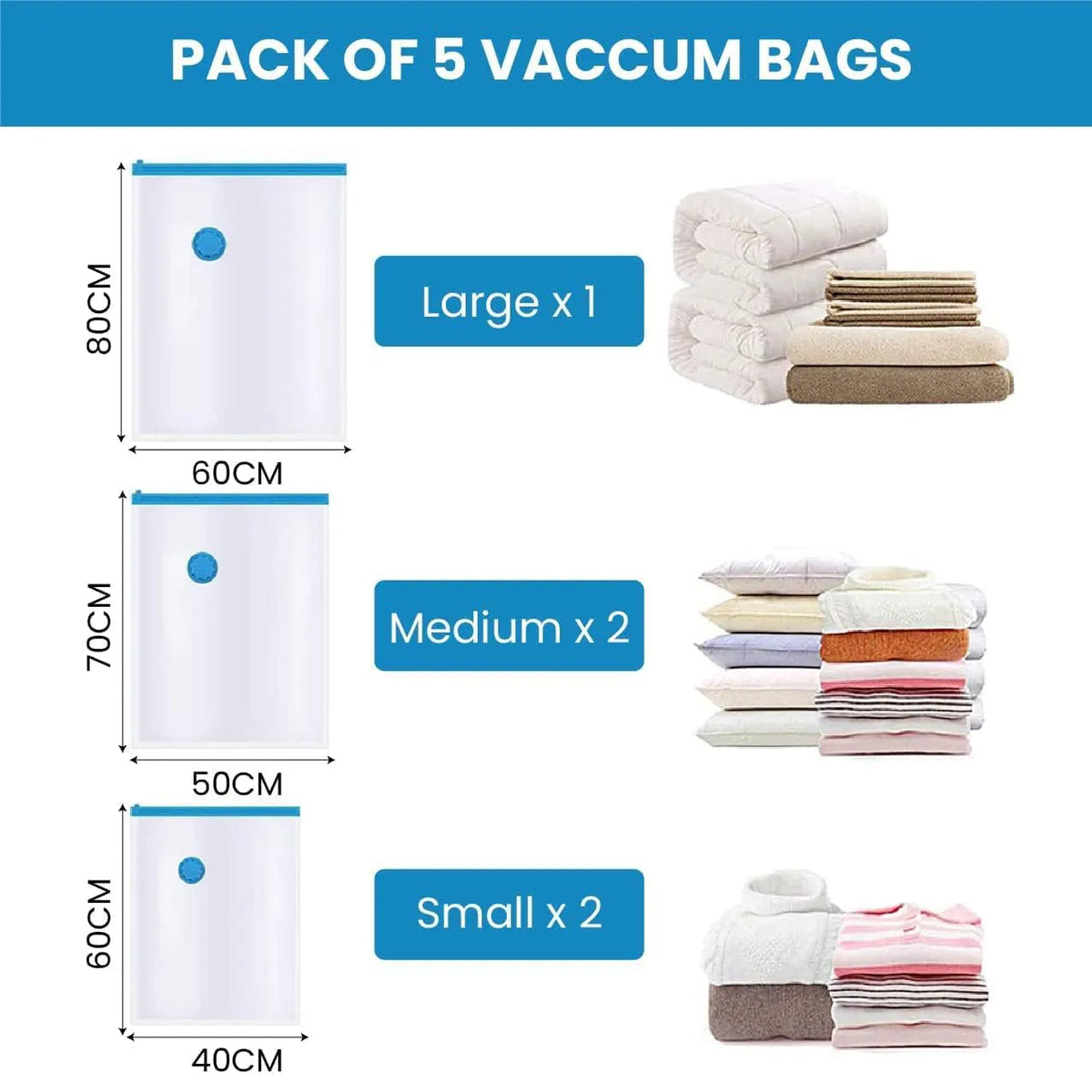 Smart reusable vacuum storage bags ™