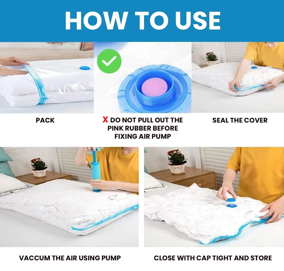 Smart reusable vacuum storage bags ™